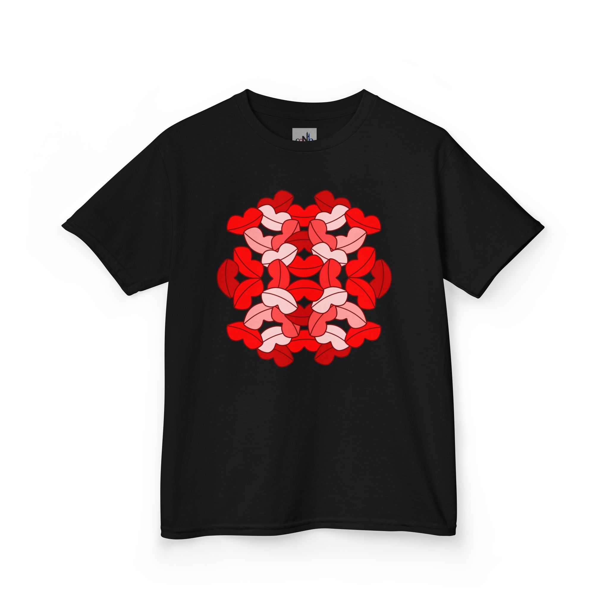Ruby Lips Kids T-shirt is a collage of kisses from shades of ruby lips. Share the fun side of love with this bold statement for Valentine's Day or any day. This tee shows that all my kisses are in one place.