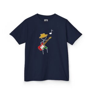 Our "Electric Guitarist Kids T-shirt" is just what you are looking for, for your young musicians! Introducing Electric Eddie arrayed in hat and comfy shorts a stick figure design that your kids will surely love.