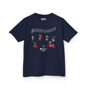 Our "Rock Band Kids T-Shirt" will set your kid apart.  Cool Stick Figures musicians decked out for the concert! This is the Stick Folk Band rocking in action.
